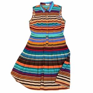 Calvin Klein Multicolor Striped‎ Fit & Flare Dress Sleeveless Size 8